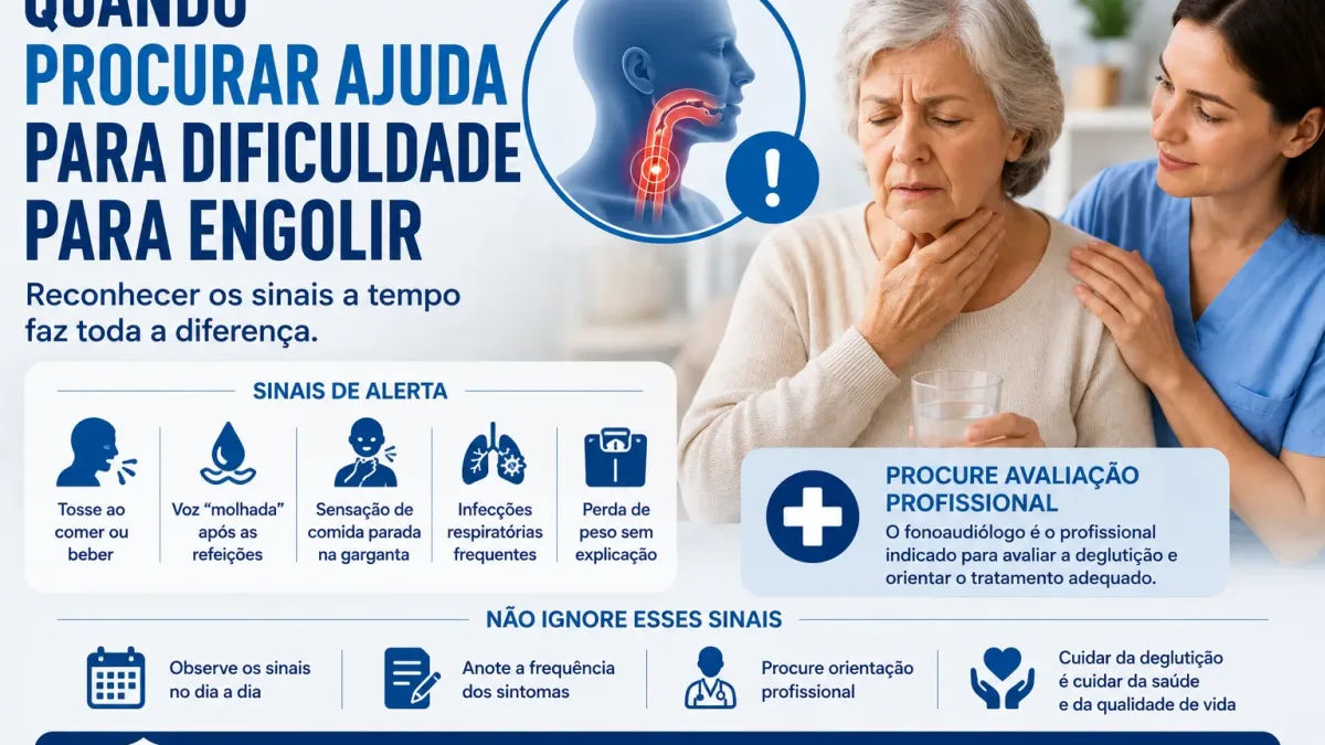 Profissional orientando avaliação para dificuldade para engolir e disfagia