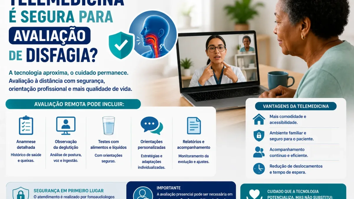 Consulta de telemedicina para avaliação de disfagia